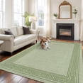 thumbnail image 3 of Cameo Green Retro Greek Key Large Area Rugs for Bedroom Living Room, Soft Non Slip Carpet Bedside Rug, Geometric Greece Ancient Rustic Rectangular Floor Cover Kitchen Accent Rug 5'x8' for Office, 3 of 9