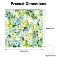 thumbnail image 6 of Auckpure Tropical Hydrangea and Plumeria Shower Curtain 72x72 inch, Green & Blue Watercolor Floral Bathroom Decor with 12 Hooks, 6 of 6