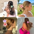thumbnail image 2 of Pinzas para el pelo de plástico con forma de flor, paquete grande de 6, pinzas para el pelo de flores Kavya, pinzas para el pelo de acrílico multicolor, pinzas para el pelo con forma de, 2 of 5