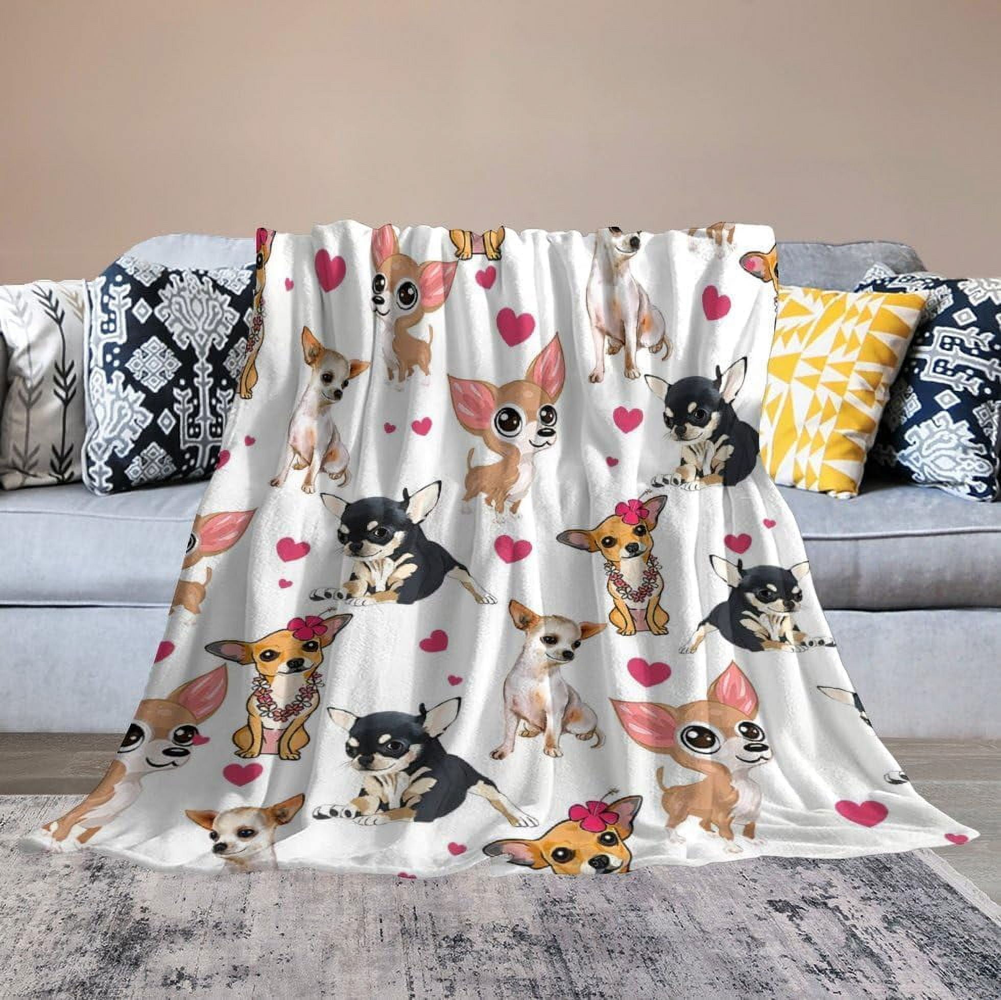 Chihuahua Dog Blanket Chihuahua Gifts for Girls Women Chihuahua Lovers Chihuahua Throw Blanket Kids Adults Soft Warm Cozy Fleece Blanket for Couch Sofa \u200bBed 40"x50"