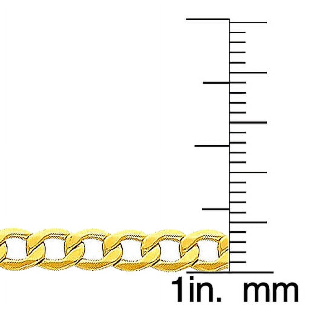 Precious Stars Genuine 14k Yellow Gold 4.3mm Hollow Cuban Chain Necklace for Men and Women - Available in 20" 22" 24"