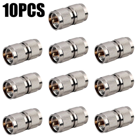 10x UHF male plug PL-259 PL259 to UHF male Straight RF Coaxial Connector Adapter