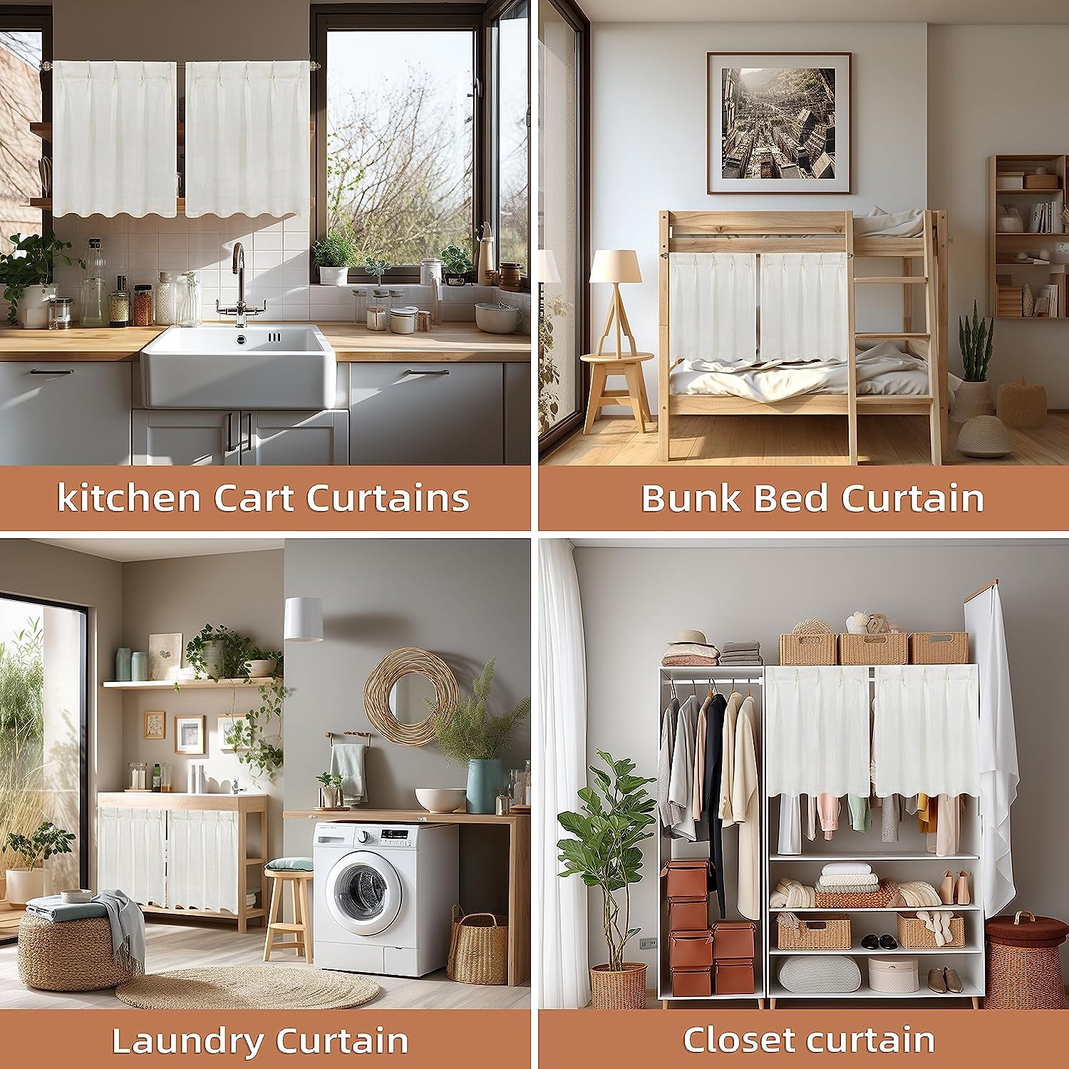 DriftAway Pinch Pleat Kitchen Curtains Linen Textured Short Curtains for Small Window Bathroom Laundry Room 2 Panels Cafe Curtains Back Tabs Solid Farmhouse Rustic Curtains 30 x 36 Inches Light Linen