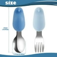 thumbnail image 2 of Baby Stainless Spoon and Fork Set BPA-free Animal-shaped Flatware Set Learn to Eat on Your Own Utensil Set Anti-choke Silverware Set for Baby Self-feeding Training, 2 of 10