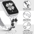 thumbnail image 3 of Bling Plating Bands Women Compatible with Apple Watch 40mm 41mm 38mm, Diamond Metal Strap, Dressy Rhinestone Sparkle Replacement for iWatch Bands Series SE/9/8/7/6/5/4/3/2/1, Silver+Black, 3 of 6