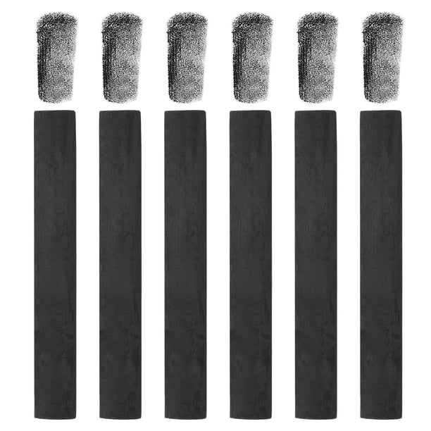 Uxcell 6Pcs Palos de Carbón de Sauce, Lápices de Carbón Negro de 16-19mm, Lápices de Grafito para Artistas, Principiantes, Aficionados, Dibujo, Sombreado, Bellas Artes