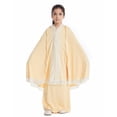 thumbnail image 6 of EnJoCho Kids Girls Abaya Musli𝗆 Full Cover Lace Hijab Dress Kaftan 𝖣ubai 𝖨slamic Prayer Eid Robe Maxi Skirt 2pcs Set Hijabi Modest Wear Childrens Outfit, 6 of 7