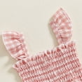 thumbnail image 5 of HWJAD Toddler Baby Girls Ruffle Sleeveless Smocked Romper One Piece Gingham Jumpsuit Summer Outfits Clothes, 5 of 7