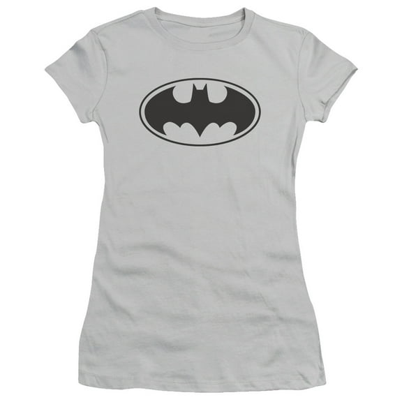 Batman Black Bat S/S Junior Women's T-Shirt Sheer-Silver