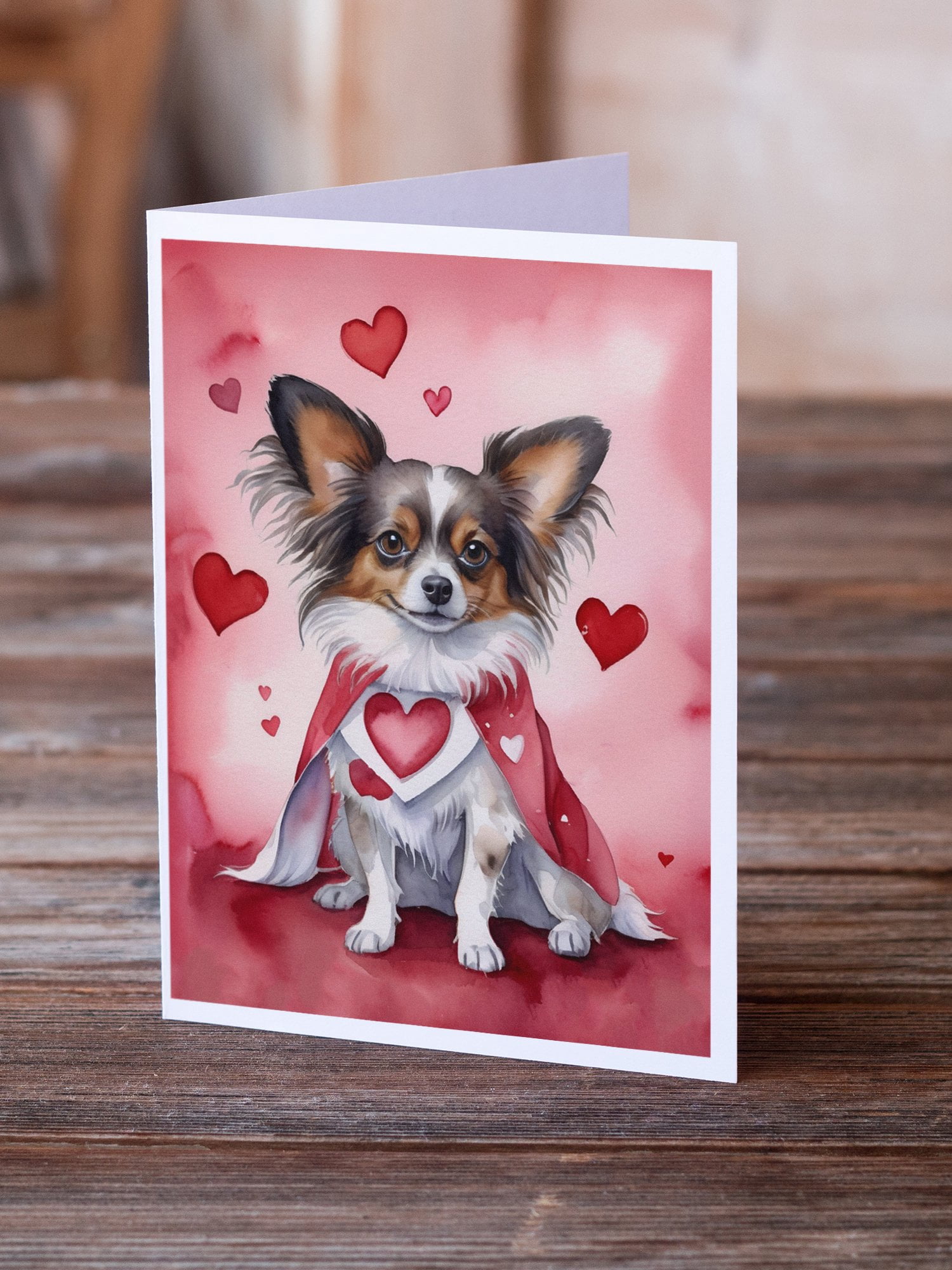 Papillon My Valentine Greeting Cards Pack of 8 7 in x 5 in