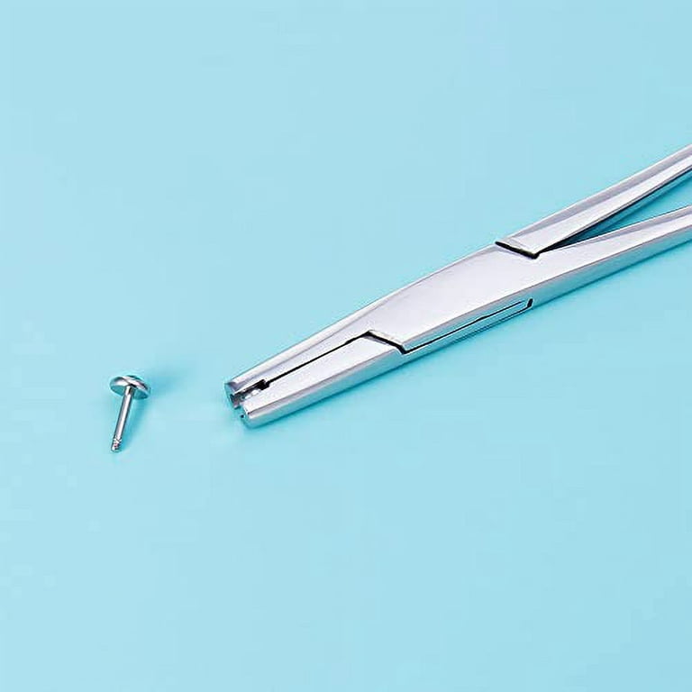 JIESIBAO Piercing Ball Removal Tool,4mm Jaw Stainless Steel Piercing  Holding Tools Ball Unscrew and Screw Dermal Anchor Forceps for Dermal Tops  Pliers for Nose Septum Labret Earrings Piercing 