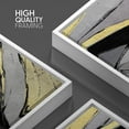 thumbnail image 4 of PixonSign Framed Wall Art Print Set Gold, Gray and Black Stained Glass Geometric Shapes Illustrations Modern Art Chic Dramatic Dark for Living Room, Bedroom, Office - 16"x24"x3 White, 4 of 5