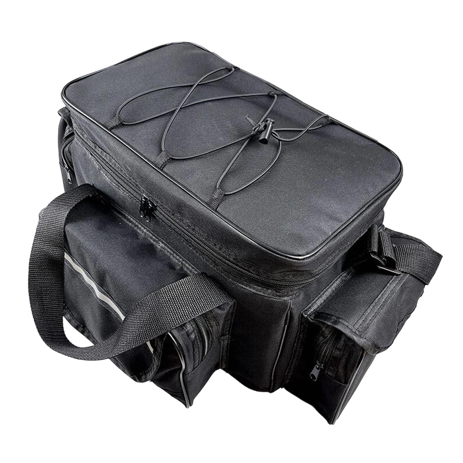 Wswqop Fishing Bag Carry Case Multipurpose Organizer Fishing Pole Reel Gear Storage Bag Black