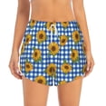 thumbnail image 4 of Lsque Sunflowers Printed Women's Running Shorts with Liner Pockets,Elastic Quick Dry Workout Athletic Gym Yoga Shorts,Womens High Waist Shorts-Large, 4 of 9