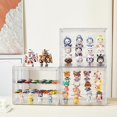 thumbnail image 3 of Clear Acrylic Display Case,4 Pack 3 Tier Adjustable Display Box Stand with 2 Movable Plates, Small Showcase Magnetic Door for Mini Action Figures Col, 3 of 6