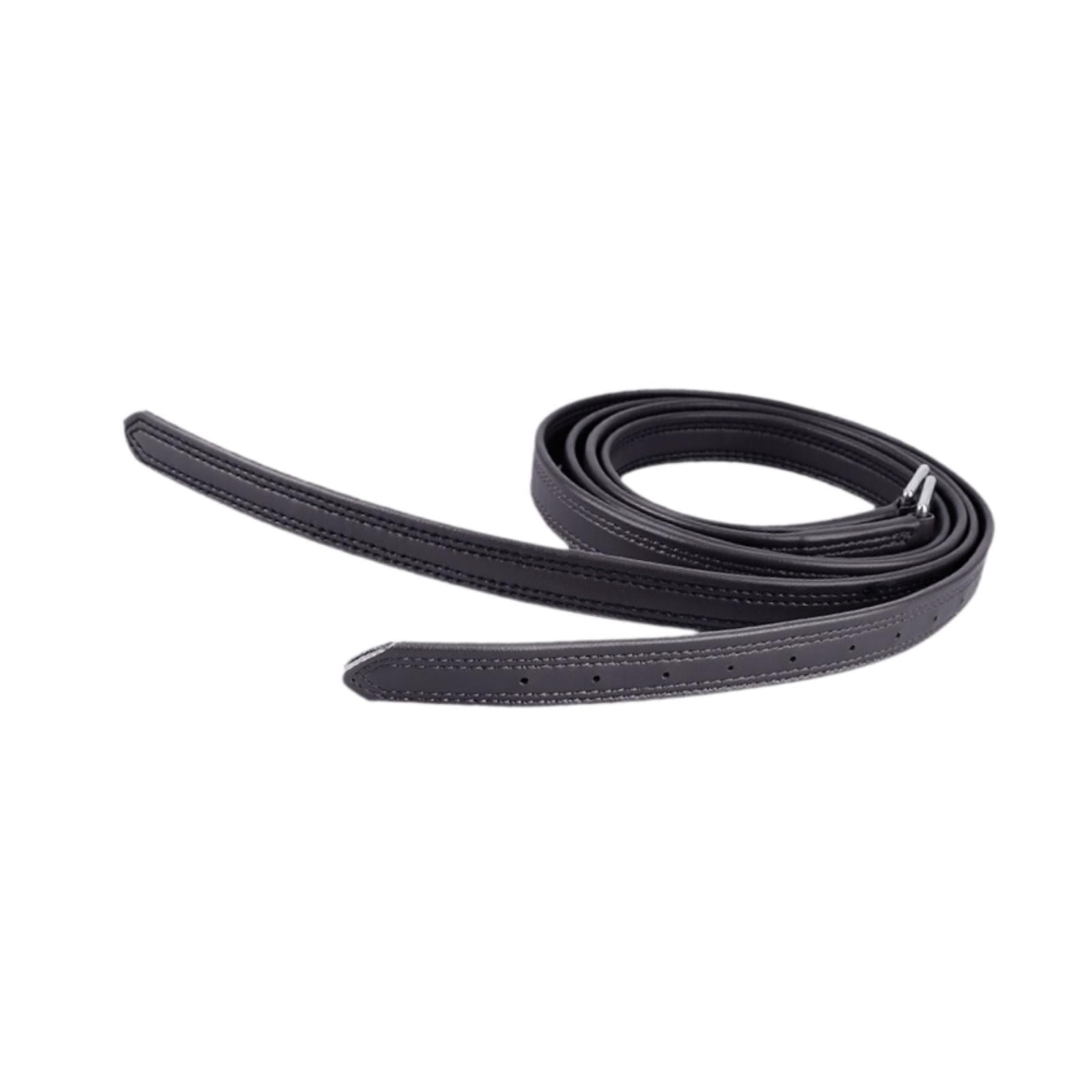 Wswqop 2Pcs English Stirrup Leathers Equestrian Gear Easy Care 1.25 M Length Adjustable Black
