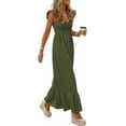 thumbnail image 4 of PRETTYGARDEN Women's Summer Casual Maxi Dresses Cap Sleeve V Neck Smocked Long Pockets Party Sundress Vacation Outfits, 4 of 8