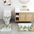 thumbnail image 5 of 4PCS Deer Shower Curtain Set, Country Mountain Pine Tree Foggy Woodland Elk Birds Wildlife Animals Hunting Lake Cabin Rustic Farmhouse Bathroom Decor, Non-Slip Bath Mat, Crescent Moon, 5 of 7