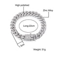 thumbnail image 2 of FEEL STYLE Unisex Zircon Cuban Chain Bracelet for Men Women Hip Hop Jewelry 13MM 7", 2 of 5