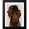 thumbnail image 2 of Fab Funky 15x18 Black Modern Framed Museum Art Print Titled - Chocolate Labrador and Bowler, 2 of 5