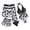 Black White, variant on Family Matching Swimsuits Floral Mommy and Me Tummy Control Bikini Set Dad Son Swim Trunks Swimwear