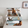 thumbnail image 5 of Homewish Retro Labrador Retriever Duck Full Size Comforter Sets,Rustic Lake House Bedding Comforter Set,White,Light Gray Reversible,3 Pieces,1 Comforter and 2 Pillowcases, 5 of 7