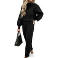 thumbnail image 3 of Colisha Solid Tracksuit Set for Women Drawstring Sports Jogger Trousers Long Sleeve Casual Tops Pullover Activewear Outfits Set Sweatsuit Jogging Suit, 3 of 3