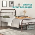 thumbnail image 2 of Mecor Bed Twin Size Platform Metal Frame, with Vintage Headboard and Footboard, Antique Bronze Brown Baking Paint, Premium Steel Slat Support,Twin,Bronze …, 2 of 8