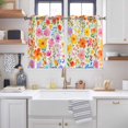 thumbnail image 2 of Spring Floral Kitchen Curtains Short 45 Inch Length, Watercolor Botanical Colorful Summer Grommet Top Bedroom Living Room Curtains, Light Filtering Cafe Curtain Drapes 2 Panels Set 84''x45'', 2 of 9