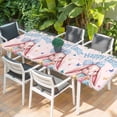 thumbnail image 2 of Happy Easter Table Cloths for 8 Foot Rectangle Tables, Cute Rabbits Eggs Flowers Butterflies Leaves Pink Patio Waterproof Elastic Fitted Tablecloths, Washable Rectangular Table Cover for Camping, 2 of 8