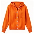 thumbnail image 3 of Luvrsol Cardigan Sweaters for Women Plus Size Hooded Lapel Collar Button Down Knit Jacket Solid Casual Sweater Coat S-3XL, 3 of 5