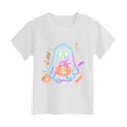 thumbnail image 5 of Vdoaml Girls Neon Ghost Halloween Graphic T-Shirt Kids Crew Neck Short Sleeve Tee Children Cute Summer Casual Top 5-6 Years White, 5 of 5