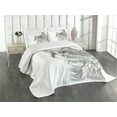 thumbnail image 3 of Ambesonne Animal Quilted Bedspread Set 3 Pcs, Cat Portrait Kitten, King Size, Grey White, 3 of 5