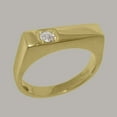 thumbnail image 2 of LBG British Made Solid 9k Yellow Gold ring with Synthetic Cubic Zirconia Mens Band Ring - 33 size options - Size 9.75, 2 of 6