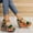 Green, variant on AXXD Green Sandals for Women Clearance Under $10 New Summer Thick Sole Shoes One Button Peep-toe Sandals