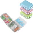 thumbnail image 1 of Paquete de 4 organizadores de pastillas con 8 compartimentos, organizador portátil de pastillas de viaje, organizador diario de pastillas a prueba de humedad, contenedor de vitaminas para maletín de b, 1 of 5