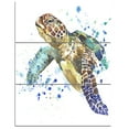 thumbnail image 3 of Designart 'Blue Sea Turtle Illustration ' Multipanel Animal Metal Wall Art, 3 of 4