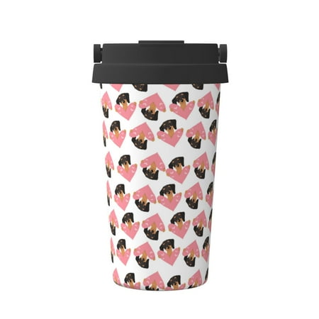 

Gaeub Dachshund dogs and hearts Print Travel Mug Insulated Coffee Mug with Leakproof Lid Travel Coffee Mug Vacuum Stainless Steel Double Walled Reusable Coffee Cup