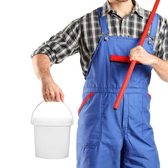 Masteelf White Plastic Bucket with Lid for Home Use Portable and Versatile 1L