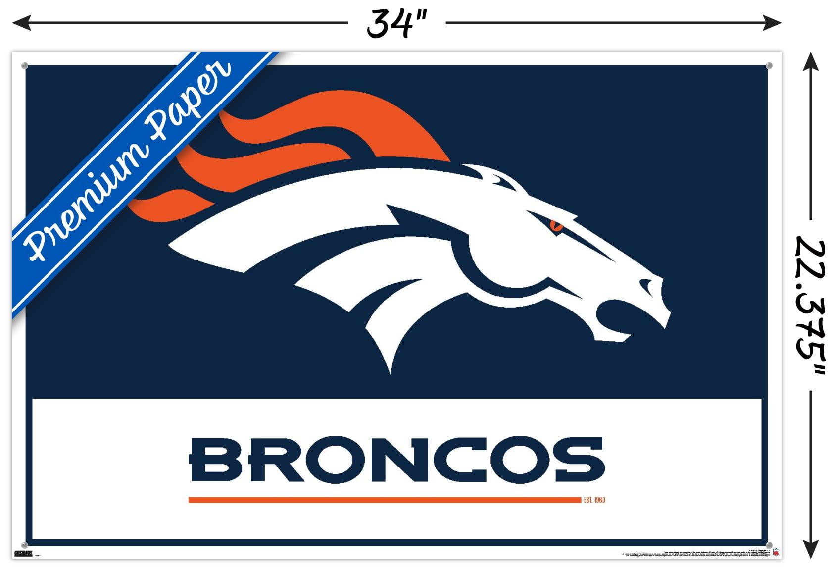 NFL Denver Broncos - Logo 21 Wall Poster with Pushpins, 22.375" x 34"