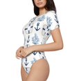 thumbnail image 5 of Cauagu Sea Vacations Women's Crew Neck Round Short Sleeve T Shirts Tops Bodysuit Daily Jumpsuit-XX-Large, 5 of 7