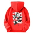 thumbnail image 4 of SUXIAN Sweatshirts for Teen Girls Letter Print Hooded with Pocket for Casual Sports Wear Red 5-6 Years, 4 of 7