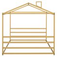 thumbnail image 4 of Bellemave Queen Size House Bed, Metal Montessori Floor Beds with Headboard and Footboard, Queen Size Bed Frame for Bedroom (Gold), 4 of 9