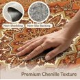 thumbnail image 6 of ODIKA 8'x10' Washable Area Rug Non-Shedding, Easy Care, Orange Deep Red Fall Rust Vintage Ornate Floral Rosette with Distressed Accents for King Size Bedroom Under Bed, Master Suite, 6 of 7