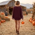 thumbnail image 5 of Womens Halloween Shirt, Floral Skeleton Ribcage Print Bell Sleeve Gothic Blouse, Spooky Season Halloween Costume Top for Women, 5 of 6