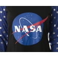 thumbnail image 2 of NASA Meatball Logo Women's Juniors' Silver Stars Raglan Nightgown Sleep Shirt, 2 of 6