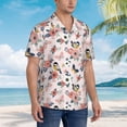 thumbnail image 5 of Balery Rose Flowers Print Men's Hawaiian Shirts Short Sleeve Beach Shirt Relaxed Fit Vacation Button Down Shirts-Large, 5 of 9