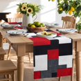 thumbnail image 3 of Burlap Table Runner 70 Inches Long, Abstract Red Black White Gray Color Block Non-Slip Kitchen Table Runners for Dining Room Everyday Use Party Table Decorations Geometric Art, 3 of 9