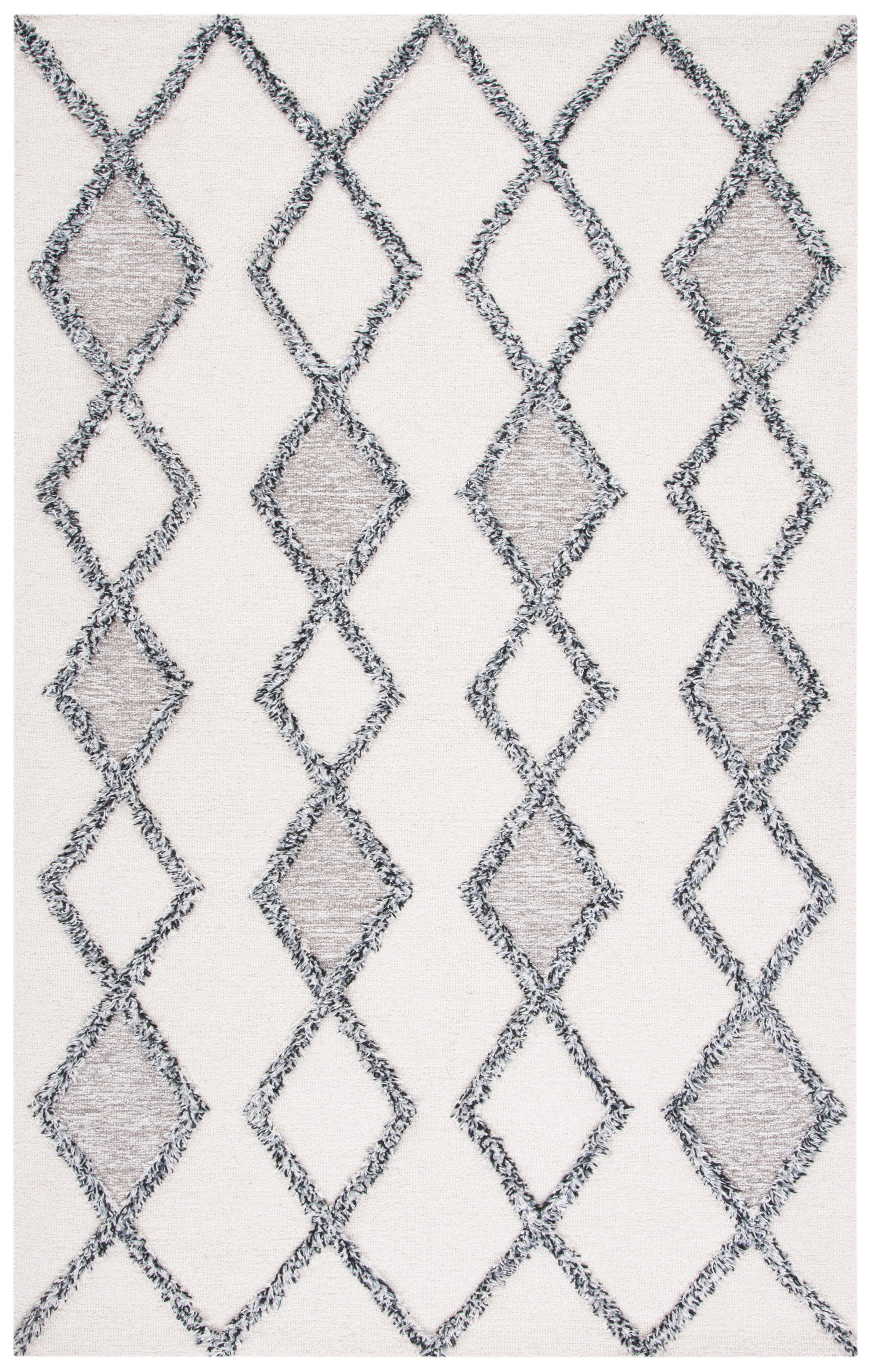 SAFAVIEH Casablanca Yadira Diamond Area Rug, Ivory/Black, 5' x 8'