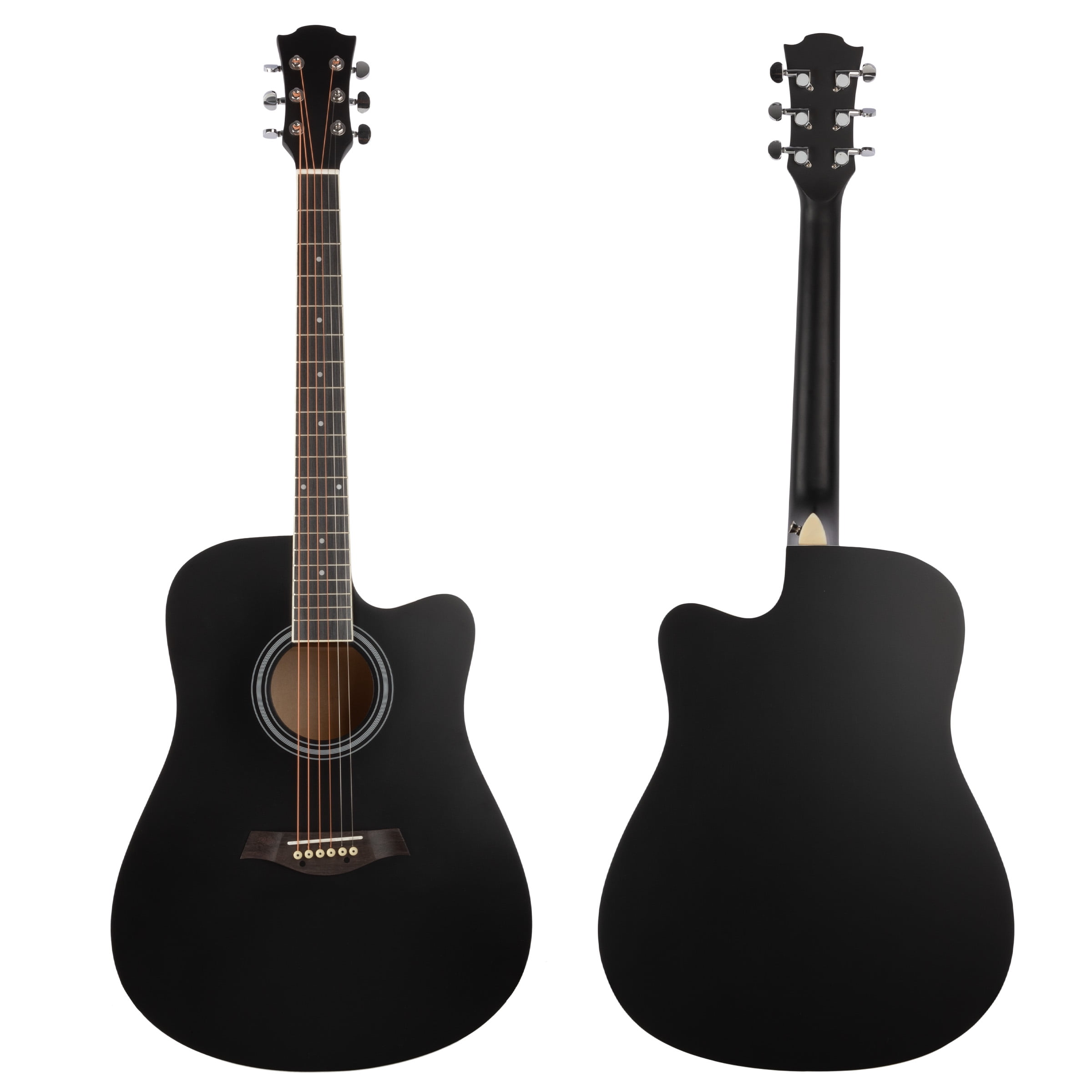 Hey Play 41in Acoustic Guitar with Case, Capo, Strings, and Picks (Black)